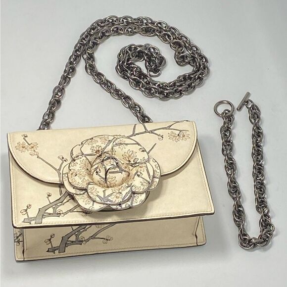 Oscar de la Renta Tro Printed Saffiano Leather Crossbody Bag - Picture 4 of 16